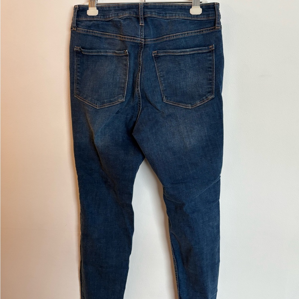 Dark Blue Ripped Denim Jeans